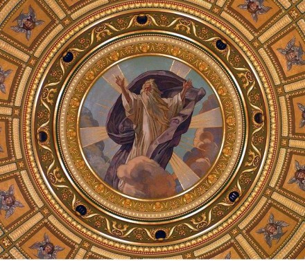 Lotz Károly mozaikja a kupola mennyezetén